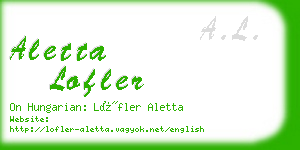 aletta lofler business card